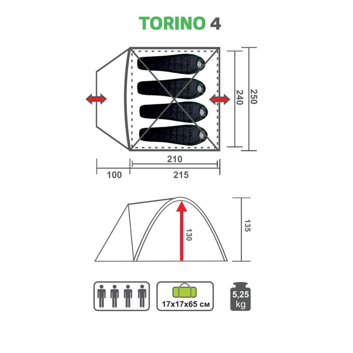 Палатка TORINO-4 (PR T-4) Premier Fishing